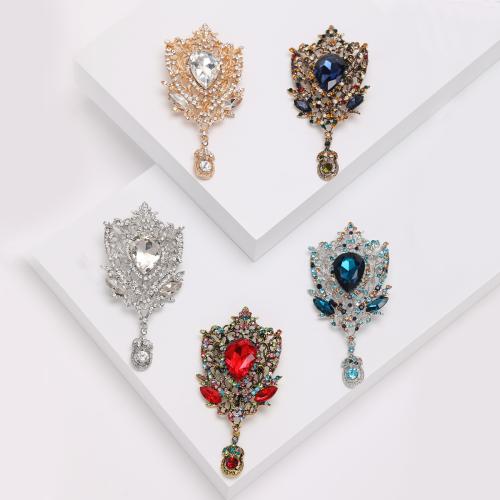 Rhinestone Zinc Alloy Brooch, Unisex & with rhinestone & hollow 