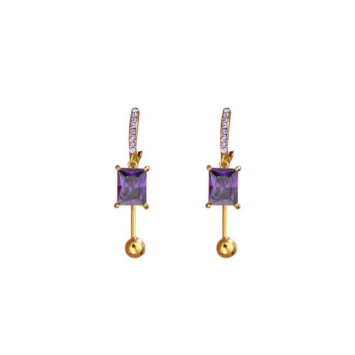 Pendientes Gota de Cristal, metal, con Cristal, Joyería & para mujer & con diamantes de imitación, dorado, Vendido por Par