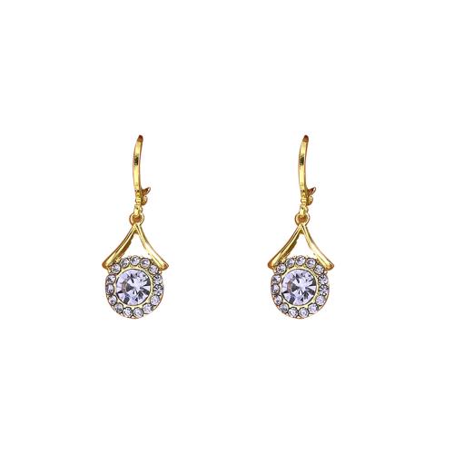 Rhinestone Brass Drop Earring, fashion jewelry & for woman & with rhinestone, golden 