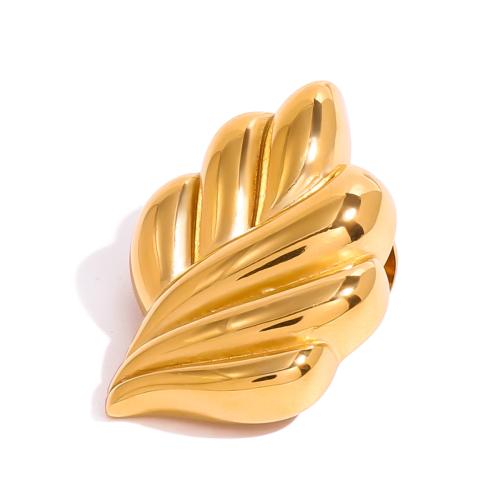 Collar Jewelry Brooch, 304 Stainless Steel, Leaf, plated, fashion jewelry & Unisex, golden 