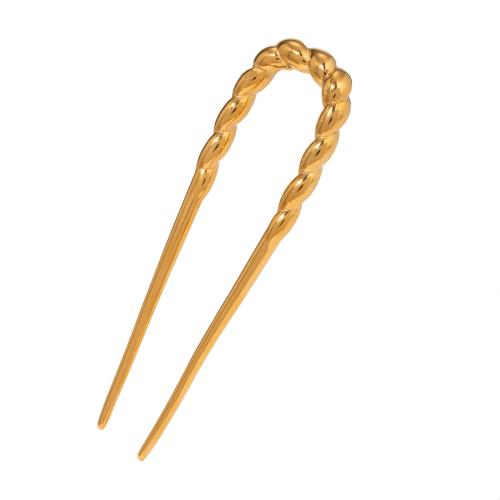 Hair Stick, 304 Stainless Steel, plated, fashion jewelry & for woman, golden 