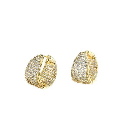 Cubic Zirconia Micro Pave Brass Earring, plated, micro pave cubic zirconia & for woman 