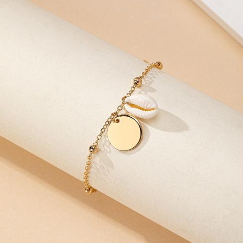 Iron Bracelets, with Shell, plated, for woman, gold [