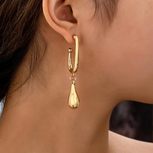 Boucle d'oreille goutte Zinc Alloy, alliage de zinc, Placage, pour femme, Or, Vendu par paire[