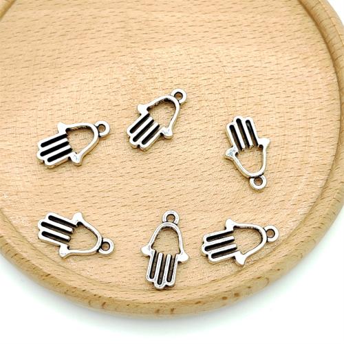 Zinc Alloy Hand Pendants, antique silver color plated, DIY 