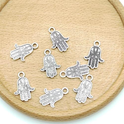 Zinc Alloy Hand Pendants, antique silver color plated, DIY 