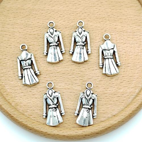 Bekleidung Zinklegierung Anhänger, antik silberfarben plattiert, DIY, 11x22mm, 100PCs/Tasche, verkauft von Tasche