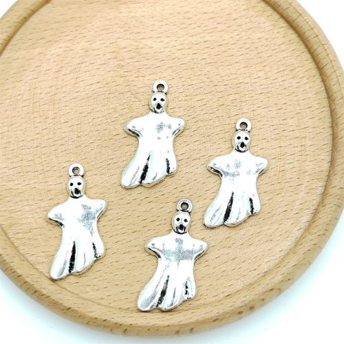 Zinc Alloy Jewelry Pendants, Ghost, antique silver color plated, DIY 