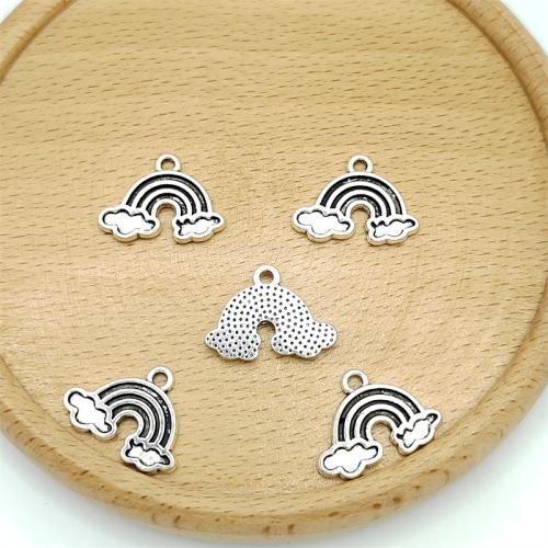 Zinc Alloy Jewelry Pendants, Rainbow, antique silver color plated, DIY 