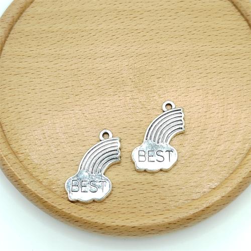 Zinc Alloy Jewelry Pendants, Rainbow, antique silver color plated, DIY 