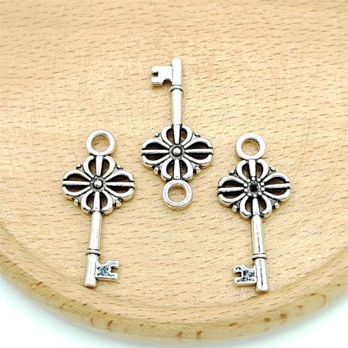 Zinc Alloy Key Pendants, antique silver color plated, DIY 