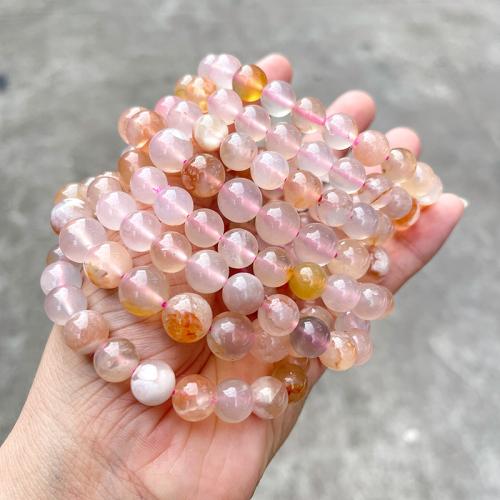 White Cherry Blossom Agate Pulsera, Esférico, hecho a mano, diverso tamaño para la opción & para mujer, Grado AAA, longitud:aproximado 6-7 Inch, Vendido por UD