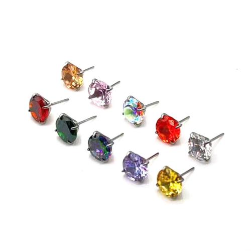 Fashion Create Jewelry Earring, Titanium Alloy, Unisex & micro pave cubic zirconia 