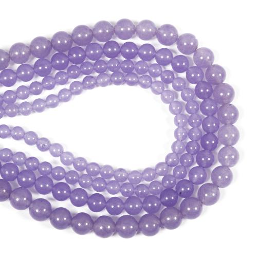 Single Gemstone Beads, Natural Violet, Round, DIY purple 