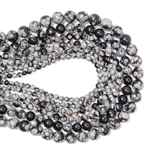 Snowflake Obsidian Bead, Round, DIY mixed colors [