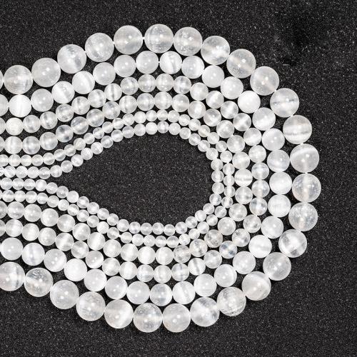 Single Gemstone Beads, Gypsum Stone, Round, DIY white [