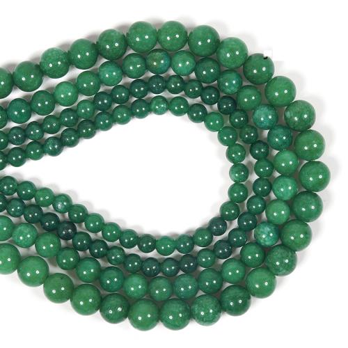 Single Gemstone Beads, Green Calcedony, Round, DIY green 