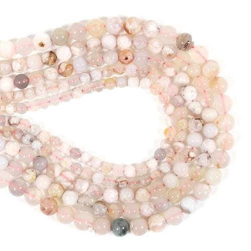 Agate Beads, Cherry Blossom Agate, Round, DIY mixed colors [