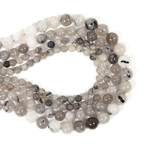 Rutilated Quartz Beads, Tourmalinated Quartz, Round, DIY mixed colors [