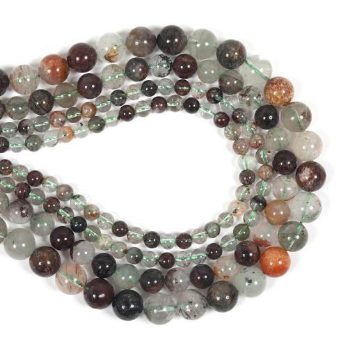 Phantom Quartz Beads, Round, DIY mixed colors [