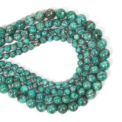 Perles en Turquoise naturelle, Rond, DIY & normes différentes pour le choix, couleurs mélangées, Vendu par brin[