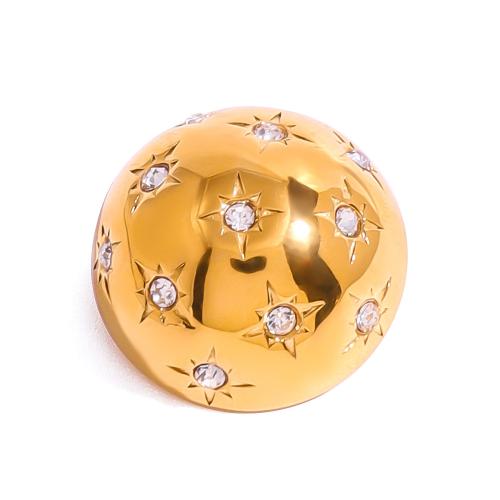 Cubic Zirconia Brooch, 304 Stainless Steel, with Cubic Zirconia, 18K gold plated, fashion jewelry & Unisex 