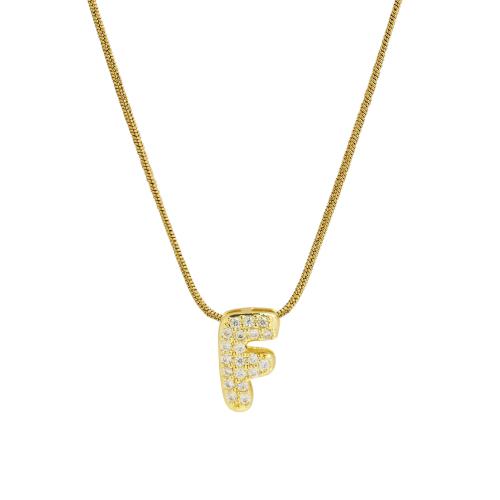 Collier en laiton cubique Zircon Micro Pave, avec Acier inoxydable 304, avec 5CM chaînes de rallonge, Placage, styles différents pour le choix & pavé de micro zircon & pour femme, Or Environ 45 cm, Vendu par PC[