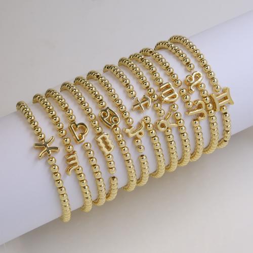 Brass Bracelets, plated & for woman, gold Approx 17.8 cm [