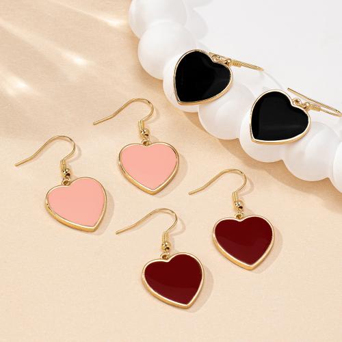 Enamel Zinc Alloy Drop Earring, Heart, plated, for woman [