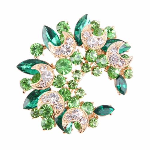 Zinc Alloy Jewelry Brooch, with Crystal, for woman & with rhinestone 