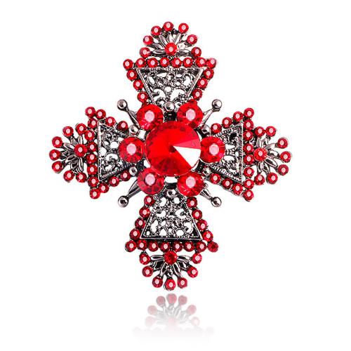 Zinc Alloy Jewelry Brooch, plated, for woman & with rhinestone 