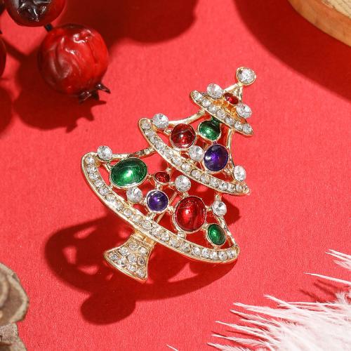 Zinc Alloy Jewelry Brooch, for woman & enamel & with rhinestone 