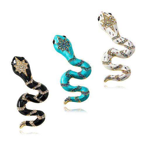 Zinc Alloy Jewelry Brooch, stoving varnish, for woman & enamel & with rhinestone 