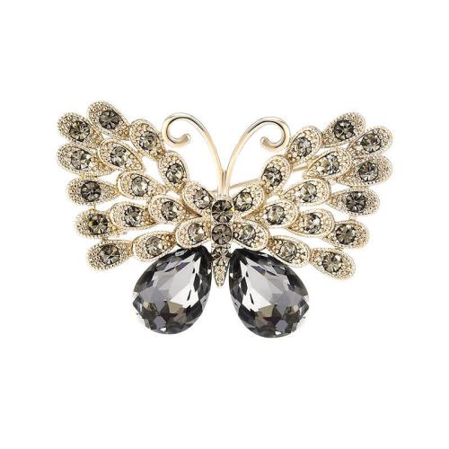 Zinc Alloy Jewelry Brooch, with Crystal, for woman & with rhinestone 