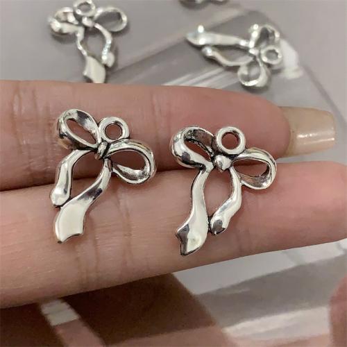 Zinc Alloy Bowkont Pendants, Bowknot, antique silver color plated, DIY 