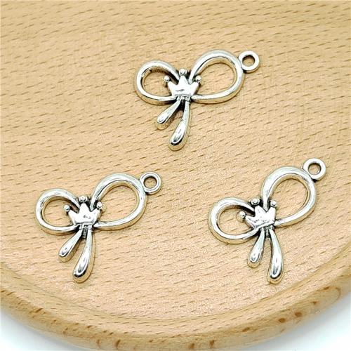 Zinc Alloy Bowkont Pendants, Bowknot, antique silver color plated, DIY 