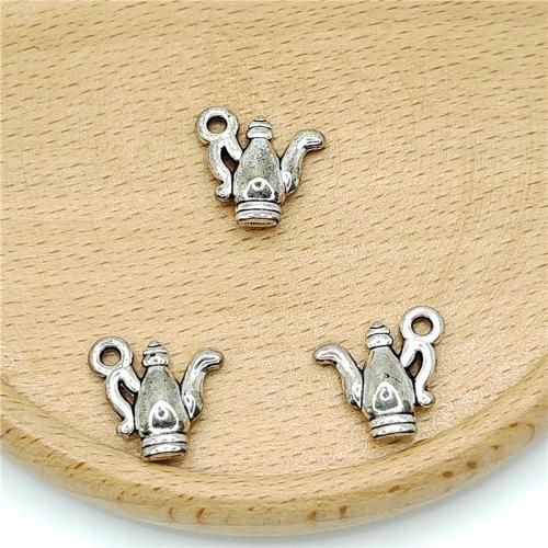 Zinc Alloy Jewelry Pendants, Teapot, antique silver color plated, DIY 