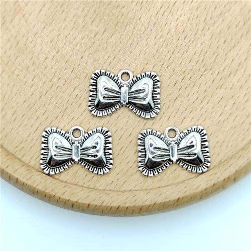 Zinc Alloy Bowkont Pendants, Bowknot, antique silver color plated, DIY 