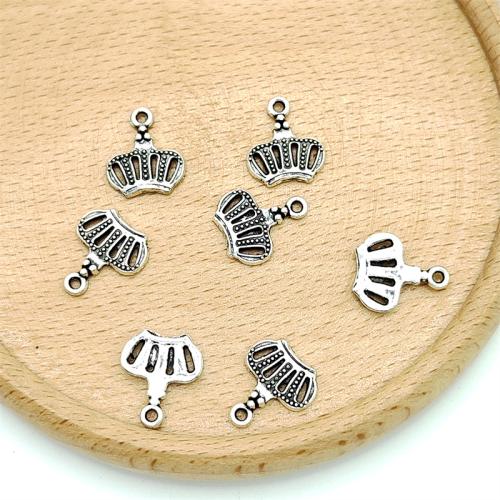 Zinklegierung Krone Anhänger, antik silberfarben plattiert, DIY, 12x14mm, 100PCs/Tasche, verkauft von Tasche[