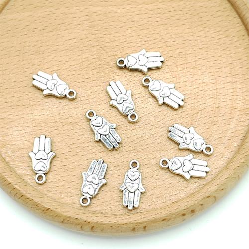 Zinc Alloy Hand Pendants, antique silver color plated, DIY 