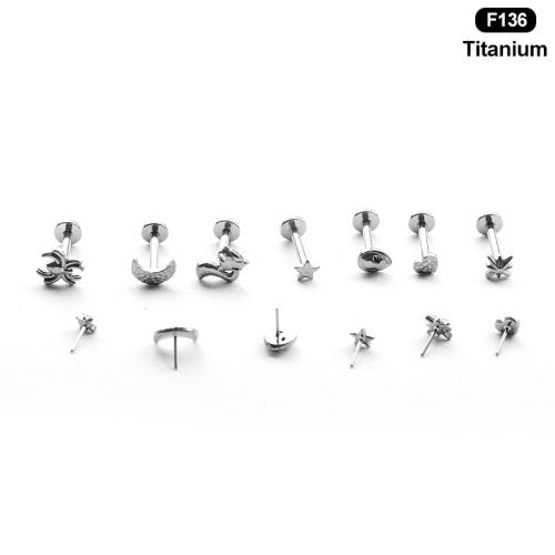 Titan Legierung Ohrpiercing, unisex & verschiedene Größen vorhanden & verschiedene Stile für Wahl, verkauft von PC[