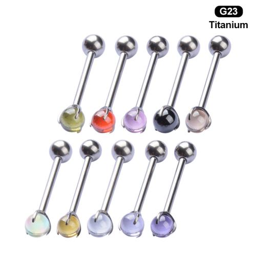 Titan Legierung Piercing Stäbe, rund, unisex & verschiedene Größen vorhanden & mit kubischem Zirkonia, keine, verkauft von PC[