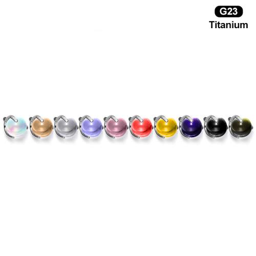 Titanium Alloy Piercing Earring Findings, Round, Unisex & with cubic zirconia 5mm 