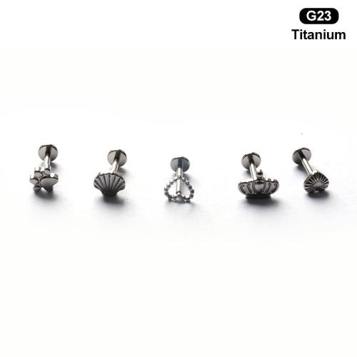 Titan Legierung Ohrpiercing, poliert, unisex & verschiedene Größen vorhanden & verschiedene Stile für Wahl, originale Farbe, verkauft von PC[