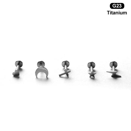 Titanium Alloy Piercing Earring, polished, Unisex  original color 