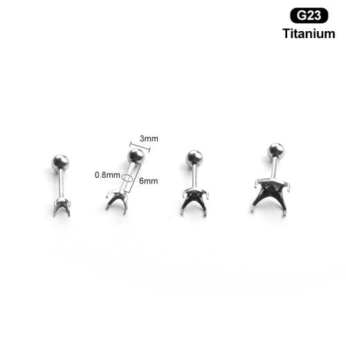 Titanium Alloy Piercing Earring Findings, polished, DIY & Unisex 