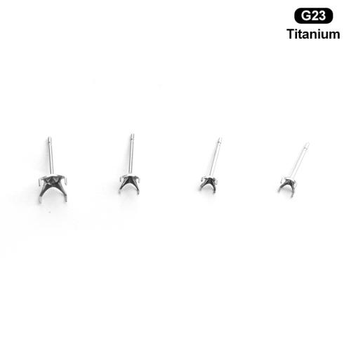 Titanium Alloy Piercing Earring Findings, polished, DIY & Unisex 