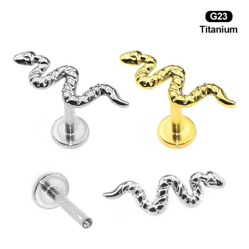 Alliage de titane piercing oreille, serpent, Placage, unisexe & normes différentes pour le choix, plus de couleurs à choisir, Vendu par PC[