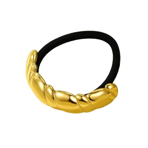 Ponytail Holder, 304 Stainless Steel, with Rubber Band, for woman, golden [