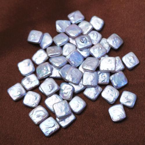 No Hole Cultured Freshwater Pearl Beads, Square, DIY, white, 11mm 